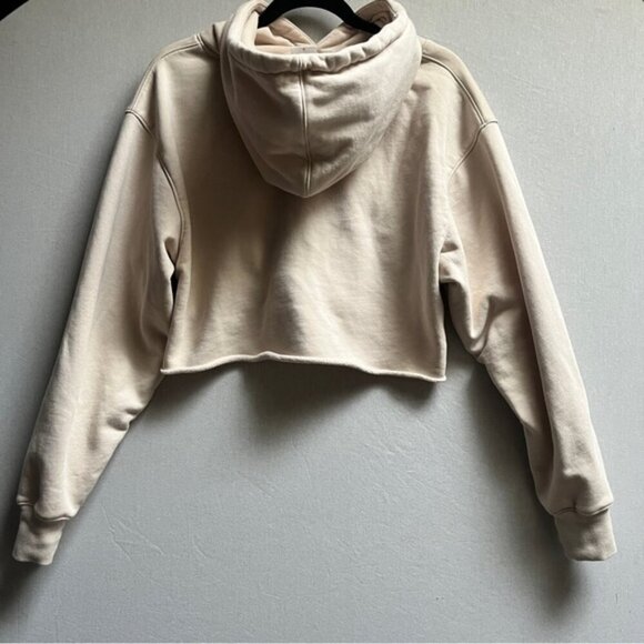 Vitae Apparel serenity beige cropped hoodie sweatshirt Sz S - Picture 2 of 9